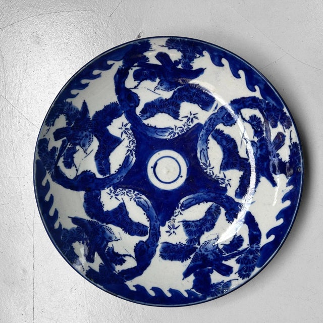 Antique Japanese Porcelain Plate with Bird Motif Arita, 1880 For Sale - Image 14 of 14