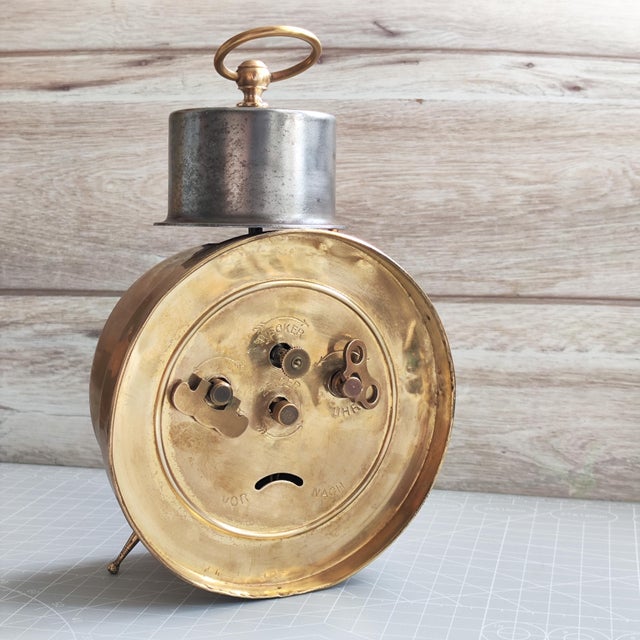 Art Deco 1912 Antique German Hac Repetition Alarm Clock 1900s Serviced Double Arrow Working For Sale - Image 3 of 5