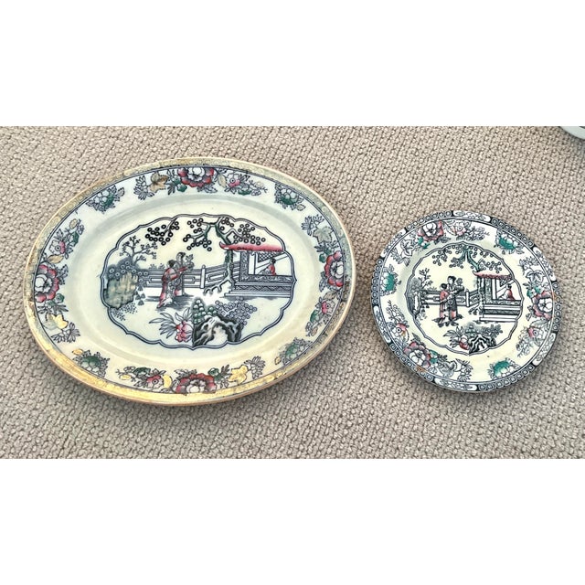 Ceramic Ashworth Antique Porcelain Platter & Small Plate For Sale - Image 7 of 7