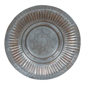 Early 20th Century Embossed Fluted Wall Hanging Copper Elephant Star Plate Bowl Dish