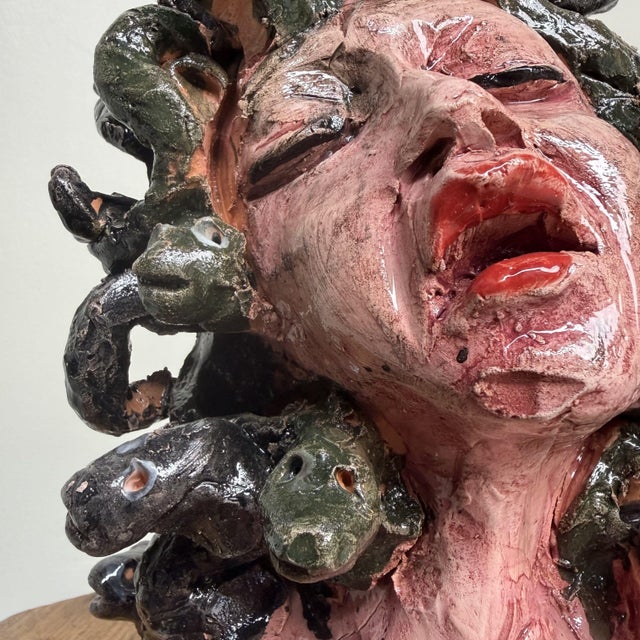 Early 21st Century Ceramic Medusa Bust by Gennaro Condurso, Italy, 2010s For Sale - Image 5 of 16