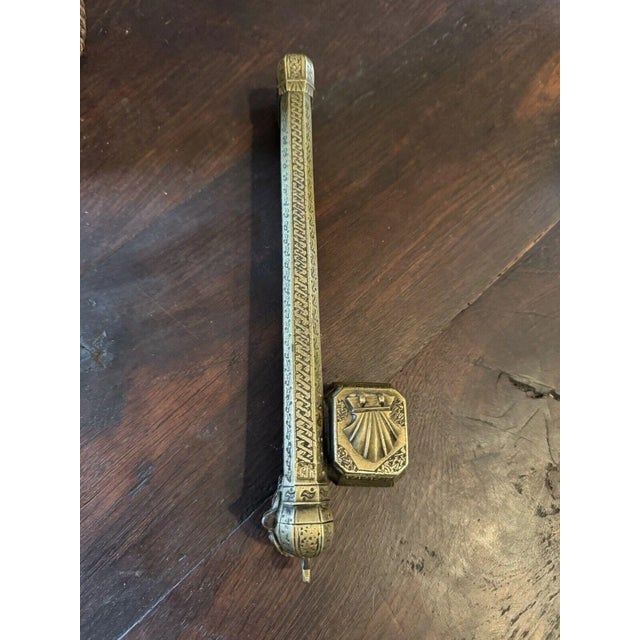 9.5" Antique Ottoman Empire Engraved Bronze Qalamdan Pen Case Inkwell For Sale - Image 11 of 12