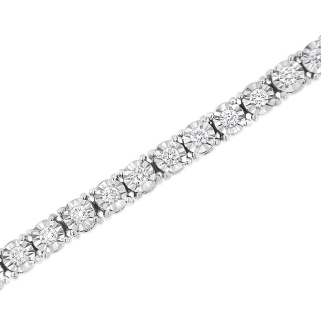 Haus of Brilliance .925 Sterling Silver 1/2 Cttw Lab Grown Diamond Illusion-Set Miracle Plate Tennis Bracelet (G-H Color, VS1-VS2 Clarity) - Size 7.25" For Sale - Image 4 of 6