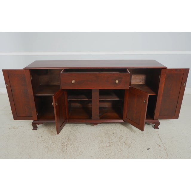 Farmhouse Dr Dimes Primitive Cherry 4 Door Server Buffet For Sale - Image 3 of 18