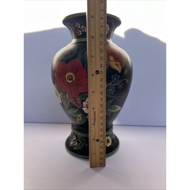 Ceramic Vintage Vera Bradley My Home Andrea by Sadek Hand Painted Vase For Sale - Image 7 of 11