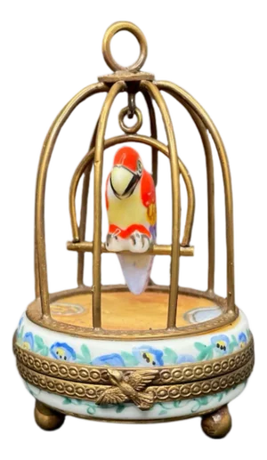 Early 20th Century Limoges Bird Cage Box