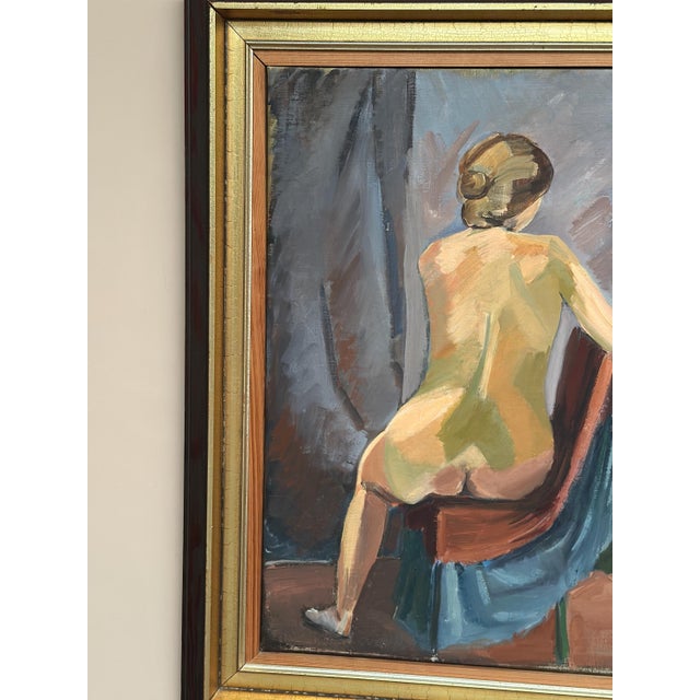 Attributed to Inger Hasselgren, Sitting Woman, 1950s, Oil on Canvas, Framed For Sale - Image 11 of 18