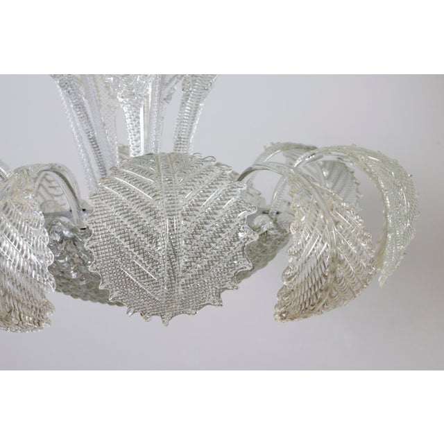 Art Deco Ninfea Murano Glass Chandelier attributed to Barovier Italy, 1940 For Sale - Image 10 of 12