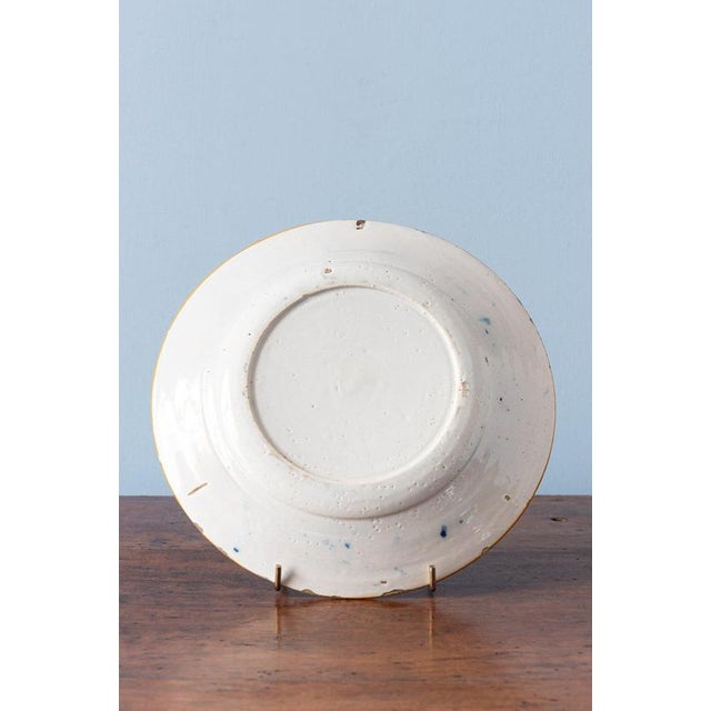 18th Century 18th Century Dutch Delft Blue and White Chinoiserie Plate with Folly For Sale - Image 5 of 7
