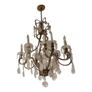 Two Ebanista Marseille Semi-Precious Rock Crystal Chandeliers For Sale