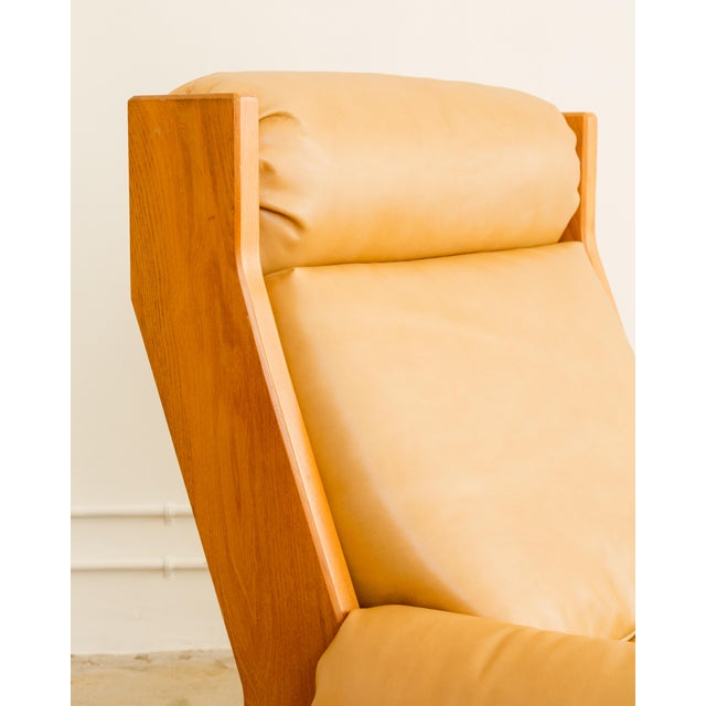 Maison Regain | Leather + Elm Lounge Chair For Sale - Image 9 of 13