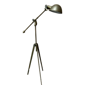 e.f. Chapman Visual Comfort Pimlico Tripod Boom Arm Pharmacy Brass Floor Lamp