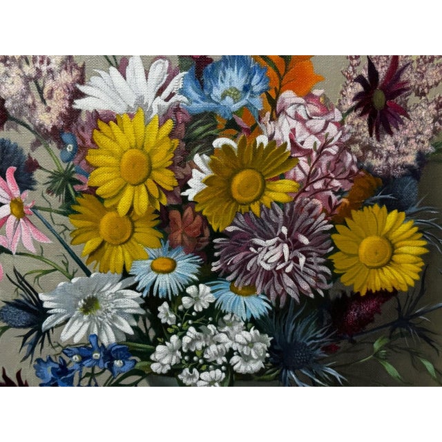 “Mary’s Garden” Scottish Wildflower Still Life Oil Painting by Dan Ferguson ROI (1910–1992) Subject & Medium A richly...