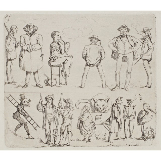 A. Hendschel, Artist Caricatures, 1851, Etching For Sale