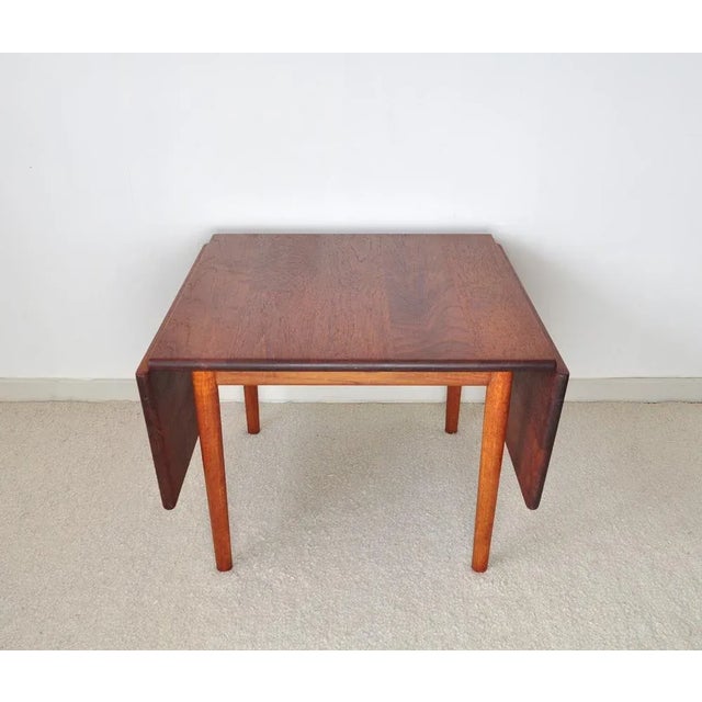 1960s Drop Leaf Side Table in Solid Teak and Oak by Hans J. Wegner for Getama For Sale - Image 5 of 17