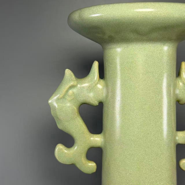 Chinese Antique Chinese Longquan Celadon Phoenix Ear Vase For Sale - Image 3 of 9