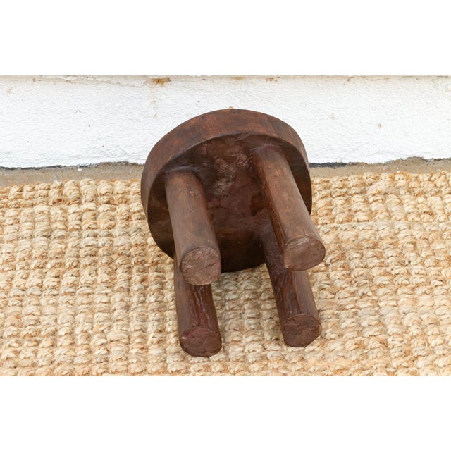 Wood Thick Top Chunky African Stool For Sale - Image 7 of 8