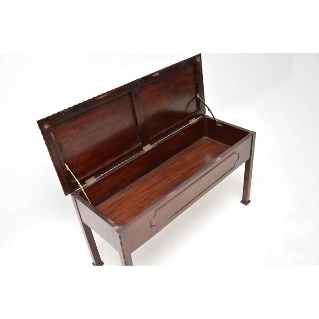 Antique Edwardian Mahogany Duet Piano Bench, 1900s For Sale - Image 3 of 12