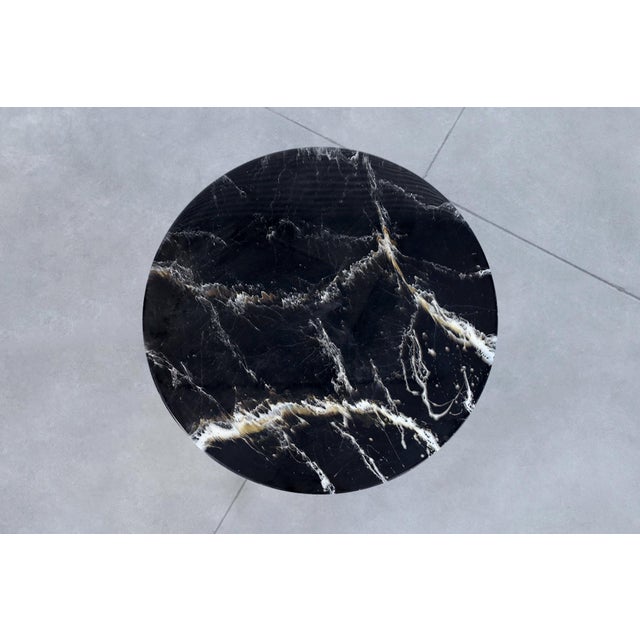 Italian Modern Round Faux Marble and Steel Coffee Table by Willy Rizzo For Sale - Image 9 of 12