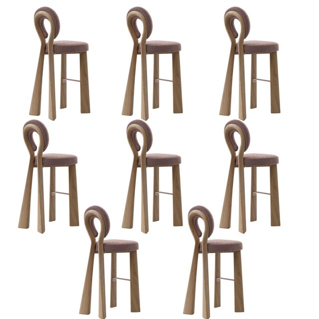 Purple Mary Bar Chairs by Ottiu, Set of 8 For Sale - Image 8 of 8
