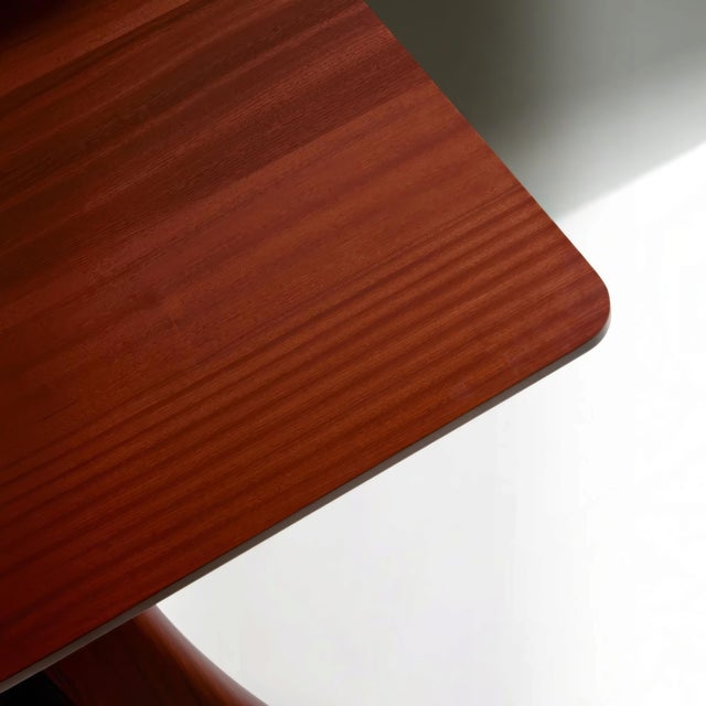 Brown Sculptural X-Base Mahogany Dining Table by Michael Maximo For Sale - Image 8 of 10