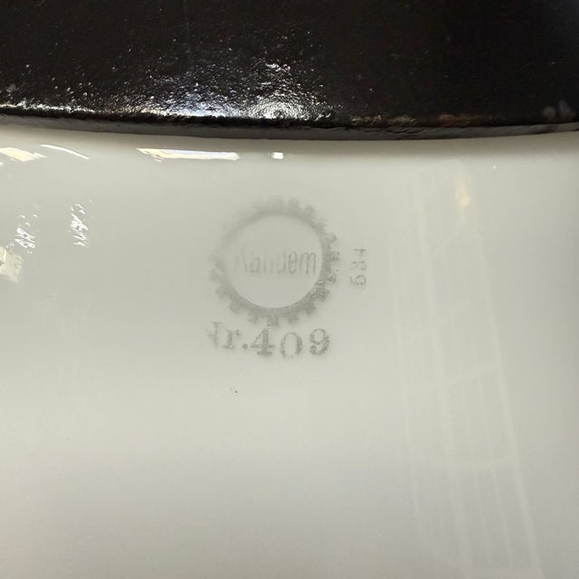 Black Kandem Hanging Lamp in Opaline Glass, 1930s For Sale - Image 8 of 18