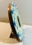 Wood Vintage Jonathon Adler Art Deco Style Blue & White Small Round Tabletop Picture Frame For Sale - Image 7 of 9