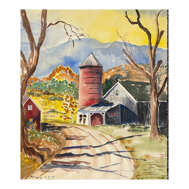 1953 Northwest Farm Landscape by Matthews For Sale