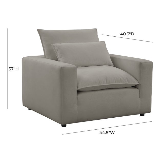 2020s Cali Slate Performance Fabric Arm Chair For Sale - Image 5 of 6