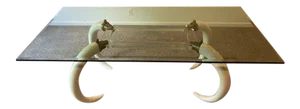 Springer / Eames 1970's Hollywood Regency Faux Elephant Tusk Dining Table