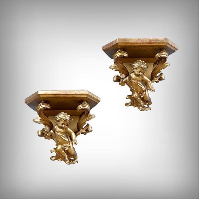 Late 19th Century Gilt Wood Wall Sconces, Set of 2 For Sale - Image 18 of 18