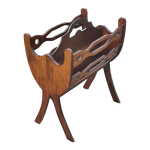 Mid 20th Century Vintage Georgian Style Wood Magazine Rack