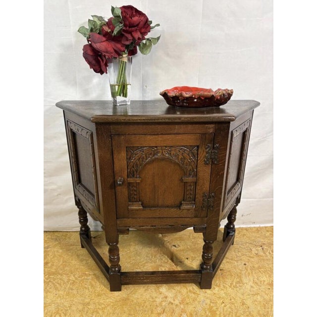 Wood Vintage Canted Side Cabinet from Wood Brothers, 1970s For Sale - Image 7 of 10