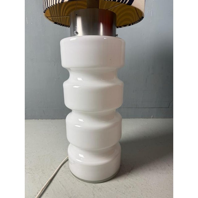 White Glass Floor Lamp with 3-Way Switch, Germany, 1970 For Sale - Image 11 of 16