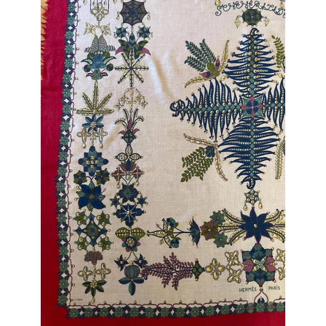 Textile Hermès 140 Scarf Cashmere And Silk « Schéhérazade » 1966 For Sale - Image 7 of 10