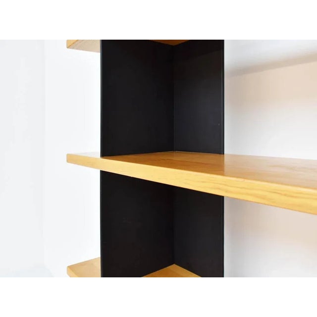 Modernist Foltern Shelves with Brackets in Black Steel Sheet attributed to Charlotte Perriand, 1970s For Sale - Image 6 of 9