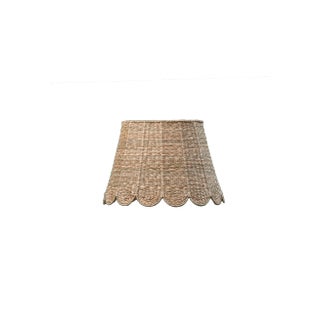 Scalloped Lamp Shade in Seagrass, 18" For Sale