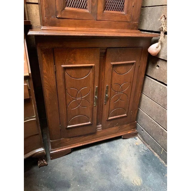 Wood 20th Century Early American Premitive Style Pine Two Part Bookcase For Sale - Image 7 of 12