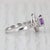 Modern 0.84ctw Oval Amethyst Diamond Halo Ring 14k White Gold Size 6.5 For Sale - Image 3 of 8