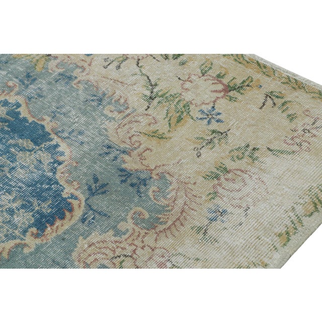 1960s 1960s Rug & Kilim’s Aubusson Style Rug in Beige With Floral Patterns For Sale - Image 5 of 6
