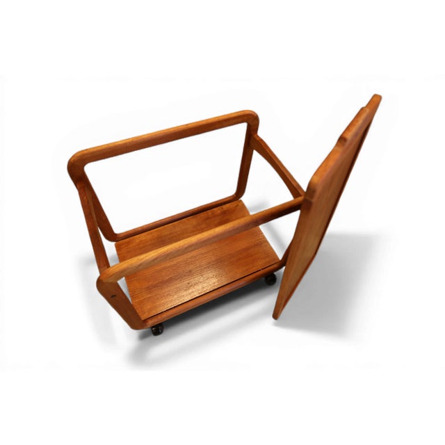 Danish Teak Drinks Trolley with Loose Tray, 1960s For Sale - Image 4 of 18