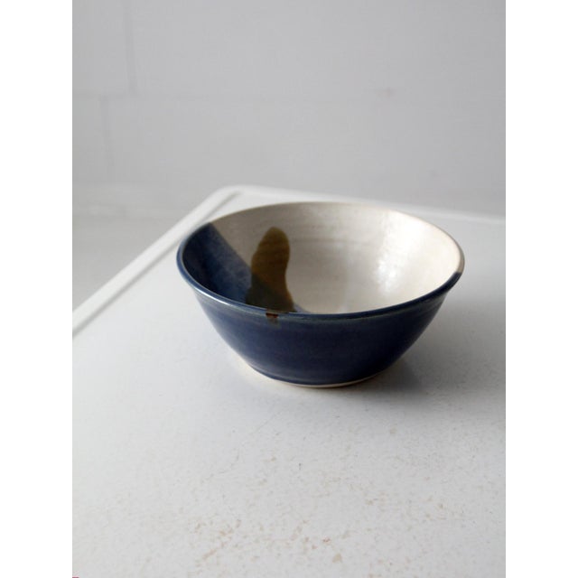 Blue Vintage Studio Pottery Bowl For Sale - Image 8 of 12