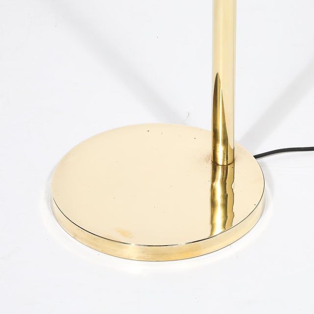 Mid-Century Modernist Articulating Floor Lamp in Polished Brass For Sale - Image 4 of 12