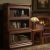 Mission 3 Stack Oak Barrister Bookcase - Beveled Glass Walnut For Sale - Image 4 of 14