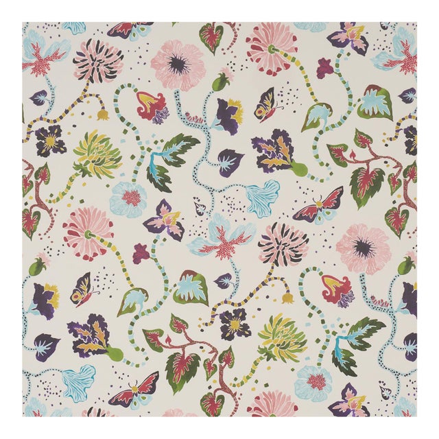 Sample - Schumacher x Happy Menocal Gloriette Wallcovering in Multi For Sale
