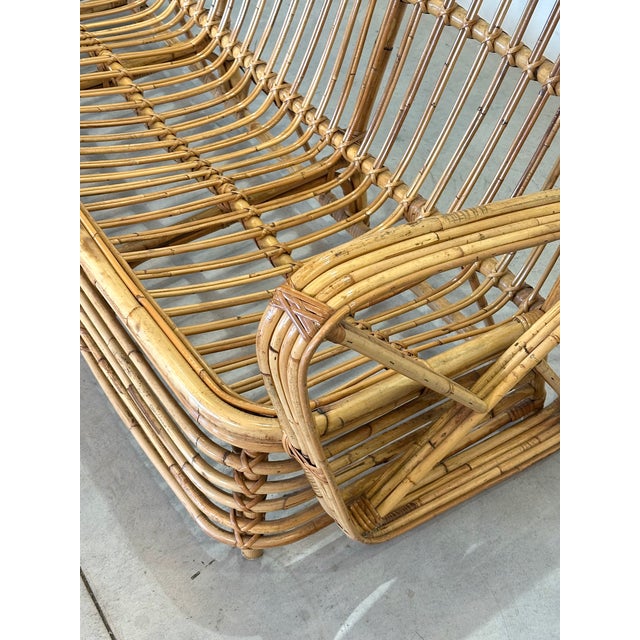 Rattan and Bamboo Sofa, 1970s For Sale - Image 9 of 10