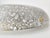 Large vintage ceiling light by Hillebrand Leuchten featuring a beautiful speckled glass shade with dinstinctive white...