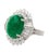 Contemporary 5.51 Carat Cabochon Cut Emerald & Diamond Platinum Ballerina Ring, Size 5 For Sale - Image 3 of 7
