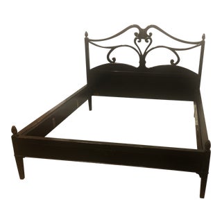 1990s Italian Queen Size Cherry Wood Bedframe For Sale