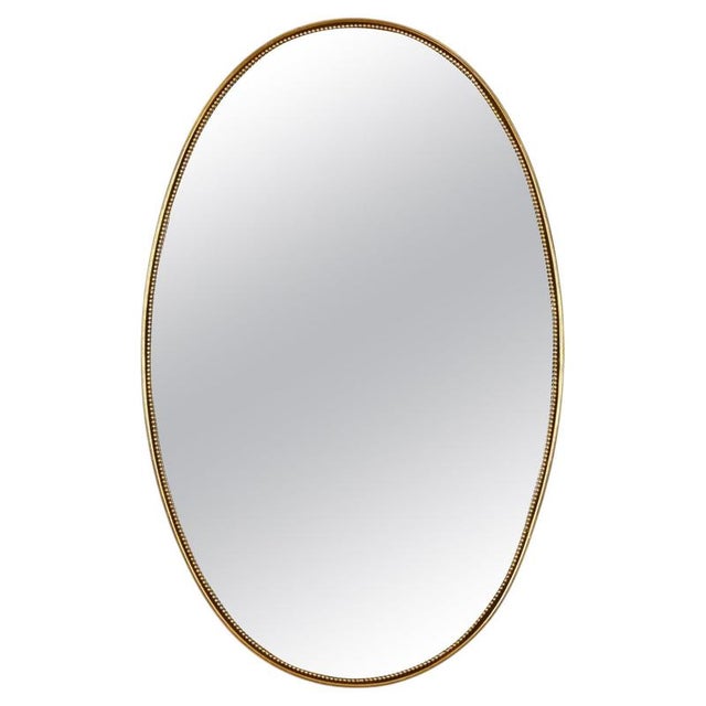 Vintage Oval Mirror in Brass by Gio Ponti, Italy, 1950s For Sale - Image 10 of 10